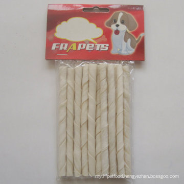 Pet Products 5"/6-8mm White Bleached Twist Stick Dog Chew